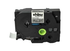 4068201572432 - 1x Schriftband-Kassette kompatibel mit Brother pt 2610 2700 2700VP 2710 2600 Etiketten-Drucker 18mm Schwarz auf Matt-Silber Extra Stark - Vhbw
