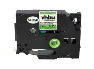 4068201573330 - vhbw 1x Schriftband-Kassette Ersatz für Brother TZ-221 TZE-221 für Etiketten-Drucker 9mm Schwarz auf Neon-Grün