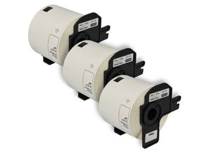 4068201575877 - 3x Etiketten-Rolle mit Halter 62mm x 100mm (300 Etiketten) kompatibel mit Brother pt QL-710W QL-720 QL-700 QL-710 Etiketten-Drucker - Vhbw