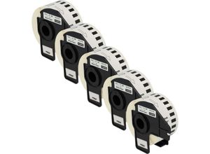 4068201576744 - Vhbw - 5x Etiketten-Rolle mit Halter 38mm x 3048m (1 Etikette) Ersatz für Brother DK-22225 für Etiketten-Drucker