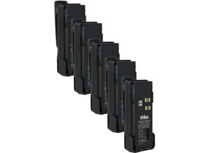 4068201580284 - 5x Akku Ersatz für Motorola PMNN4406 PMNN4407 PMNN4406BR für Funkgerät Walkie Talkie (2600 mAh 74 v Li-Ion) + Gürtelclip - Vhbw