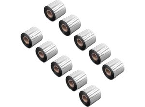 4068201801280 - 10x Thermotransfer-Band kompatibel mit Zebra S600 S4M S400 pax Series Drucker Etikettendrucker Wischfest 60 mm x 300 m Wachs Harz Schwarz - Vhbw