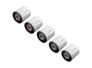4068201804977 - 5x Thermotransfer-Band kompatibel mit tsc TX200 TTP-644MT TX600 TX300 Drucker Etikettendrucker Wischfest 70 mm x 300 m Wachs Harz Schwarz - Vhbw
