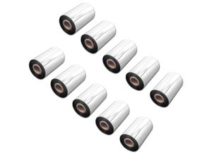 4068201810145 - vhbw 10x Thermotransfer-Band kompatibel mit Datamax Honeywell E-Class Mark III Drucker Etikettendrucker Wischfest 100 mm x 300 m Wachs Harz Schwarz