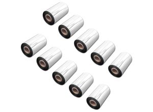 4068201810718 - vhbw 10x Thermotransfer-Band kompatibel mit Zebra 105SL 105SE 110 Xi 140 Xi Drucker Etikettendrucker Wischfest 100 mm x 300 m Wachs Harz Schwarz