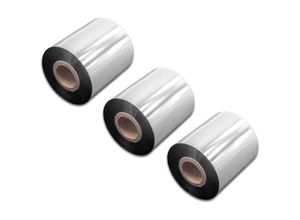 4068201812163 - 3x Thermotransfer-Band kompatibel mit Zebra S600 S4M S400 pax Series Drucker Etikettendrucker Wischfest 70 mm x 300 m Wachs Harz Schwarz - Vhbw