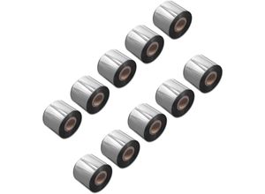 4068201821240 - 10x Thermotransfer-Band kompatibel mit Valentin Vita ii - Serie Drucker Etikettendrucker Wischfest 50 mm x 300 m Wachs Harz Schwarz - Vhbw
