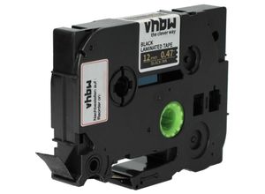 4068201850851 - 1x Schriftband-Kassette Textil kompatibel mit Brother pt 1800+ 1800E 1800ECC 1810 1830SC 1830 Etiketten-Drucker 12mm Gold auf Schwarz - Vhbw