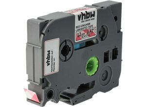 4068201851711 - 1x Schriftband-Kassette kompatibel mit Brother pt 9600 9700PC 9800PCN 9500 D200 9500pc Etiketten-Drucker 12mm Schwarz auf Rot kariert - Vhbw