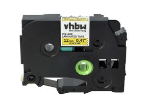4068201877087 - 1x Schriftband-Kassette kompatibel mit Brother pt 1000 1000BM 1000BTS 1000-Serie 1000-Serie Etiketten-Drucker 8m x 12mm Schwarz auf Gelb - Vhbw