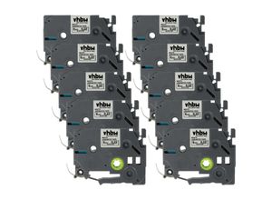 4068201898907 - 10x Schriftband-Kassette kompatibel mit Brother pt D600VP P700 H100LB H100R E100 E100VP Etiketten-Drucker 8m x 6mm Schwarz auf Weiß - Vhbw