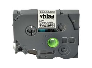 4068201912559 - 1x Schriftband-Kassette kompatibel mit Brother pt H100 GL200 H100LB Etiketten-Drucker 8m x 9mm Schwarz auf Transparent Flexibel Laminiert - Vhbw 4068201912559 - 1x Schriftband-Kassette kompatibel mit Brother pt H100 GL200 H100LB Etiketten-Drucker 8m x 9mm Schwarz auf Transparent Flexibel Laminiert - Vhbw