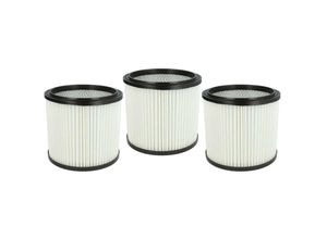 4068201924156 - vhbw 3x Faltenfilter kompatibel mit Rotfuchs VCL 3000 VCL 1800 Staubsauger - Filter Patronenfilter weiß