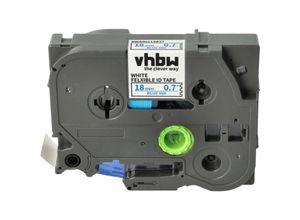 4068201924842 - 1x Schriftband-Kassette kompatibel mit Brother pt 900 550 540 500-Series 9000-Series Etiketten-Drucker 8m x 18mm Blau auf Weiß Flexibel - Vhbw