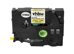 4068201925801 - vhbw 1x Schriftband-Kassette kompatibel mit Brother PT H300 E550WVP Etiketten-Drucker 15m x 88mm Schwarz auf Gelb Schrumpfschlauch-Kassette