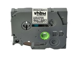 4068201926280 - vhbw 1x Schriftband-Kassette kompatibel mit Brother PT 2400ECC 2410 2420 2400 2400E Etiketten-Drucker 8m x 6mm Schwarz auf Transparent Laminiert