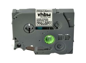 4068201926495 - Vhbw - 1x Schriftband-Kassette kompatibel mit Brother pt H101C H101 H100LB H100R Etiketten-Drucker 8m x 6mm Schwarz auf Transparent Laminiert