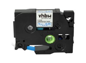 4068201927300 - vhbw 1x Schriftband-Kassette kompatibel mit Brother PT 550 550A 580C 6100 7100VP 7100 Etiketten-Drucker 8m x 9mm Blau auf Transparent Laminiert