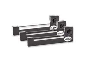 4068201930089 - Vhbw - 3x Farbband Schriftband kompatibel mit Sharp pc 1211 pc 1600 pc 1500 Nadeldrucker Bondrucker - Schwarz