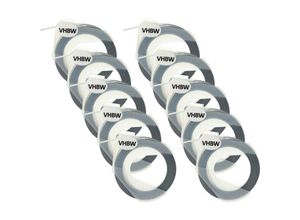 4068201949012 - Vhbw - 10x 3D Prägeband-Schriftband-Kassette kompatibel mit Dymo 1880 747861 814580 18577 20008CP Etiketten-Drucker 3m x 9mm Weiß auf Schwarz 4068201949012 - Vhbw - 10x 3D Prägeband-Schriftband-Kassette kompatibel mit Dymo 1880 747861 814580 18577 20008CP Etiketten-Drucker 3m x 9mm Weiß auf Schwarz