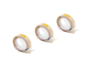 4068201949784 - 3x 3D Prägeband-Schriftband-Kassette kompatibel mit Dymo Xpress 12965 SO720020 1540 Etiketten-Drucker 3m x 9mm Weiß auf Gelb - Vhbw
