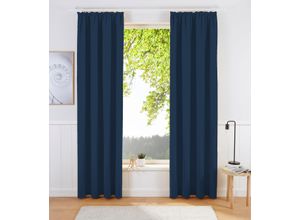 4068222003953 - Verdunkelungsvorhang MY HOME Sola Gardinen Gr 245 cm Kräuselband 270 cm blau (navy) Breite130 cm oder 270 cm1 Schal einfarbig Verdunkelung Überbreite