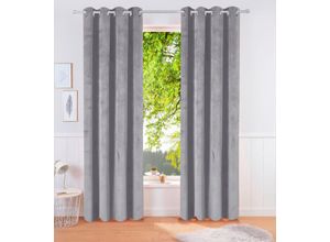 4068222005216 - Vorhang LEGER HOME BY LENA GERCKE Samt Ladina Gardinen Gr 175 cm Ösen 140 cm grau (grey) Ösen blickdichter Vorhang nachhaltige Gardine Samt Vorhang