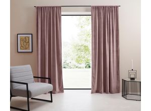 4068222005247 - Vorhang LEGER HOME BY LENA GERCKE Samt Ladina Gardinen Gr 245 cm Stangendurchzug 140 cm lila (mauve) Stangendurchzug blickdicht gewebt verschiedene Größen 1 Stück