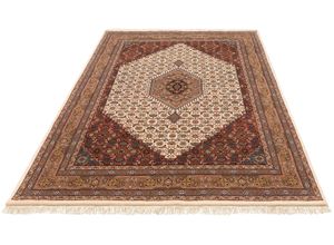 4068222065937 - Orientteppich HOME AFFAIRE Fares Teppiche Gr B L 40 cm x 60 cm 12 mm 1 St beige (creme) Fransenteppich Bidjar-Teppiche handgeknüpft reine Wolle mit Fransen Wohnzimmer