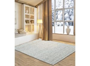 4068222066217 - Wollteppich HOME AFFAIRE Pirker Teppiche Gr B L 170 cm x 240 cm 12 mm 1 St beige (naturgrau) Schurwollteppiche Wendeteppich meliert reine Wolle handgewebt Scandi Wohnzimmer