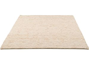 4068222066385 - Wollteppich HOME AFFAIRE Pirker Teppiche Gr B L 70 cm x 140 cm 12 mm 1 St beige (dunkelbeige) Schurwollteppiche Wendeteppich meliert reine Wolle handgewebt Scandi Wohnzimmer