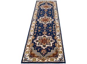 4068222067986 - Läufer HOME AFFAIRE Aman Teppiche Gr B L 70 cm x 270 cm 14 mm 1 St blau Teppichläufer Teppich-Läufer reine Schurwolle ideal im Flur & Schlafzimmer