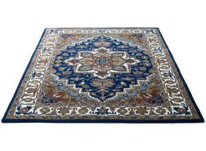 4068222068006 - Wollteppich HOME AFFAIRE Aman Teppiche Gr B L 70 cm x 140 cm 14 mm 1 St blau Esszimmerteppiche reine Schurwolle Orient-Optik ideal im Wohnzimmer & Schlafzimmer