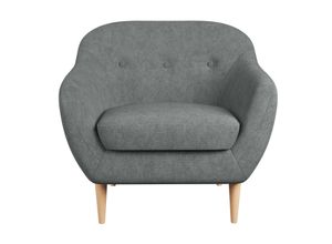 4068222082989 - Sessel HOME AFFAIRE Roni Gr Microfaser B H T 87 cm x 83 cm x 84 cm grau Home Affaire Wellenunterfederung für hohen Sitzkomfort Massivholzfüße