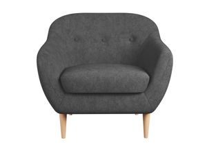 4068222083016 - Sessel HOME AFFAIRE Roni Gr Microfaser B H T 87 cm x 83 cm x 84 cm grau (dunkelgrau) Home Affaire Wellenunterfederung für hohen Sitzkomfort Massivholzfüße