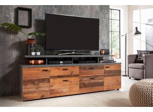 4068222093503 - TV-Board INOSIGN Messina Sideboards Gr B H T 180 cm x 66 cm x 47 cm 2 St grau (old wood matera) Lowboard mit TV-Aufsatz - Für Fernseher bis zu 60 Zoll