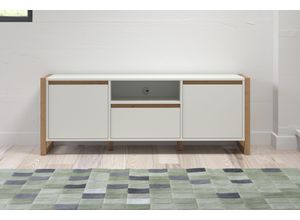 4068222093619 - Lowboard ANDAS Drammen Sideboards Gr B H T 150 cm x 56 cm x 40 cm weiß (weiß melamin artisan eiche melamin) Lowboards TV Schrank hellbraun weiß matt Breite 150 cm