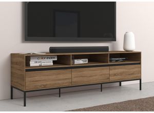 4068222112686 - Lowboard INOSIGN Bari Sideboards Gr B H T 160 cm x 50 cm x 40 cm 3 St schwarz (eiche schwarz) Kommode mit 3 Schubladen und Kabeldurchfürungen Breite 160 cm