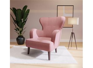 4068222133940 - Sessel HOME AFFAIRE SICILIA B T H 68 64 88 cm Gr Chenille-Struktur B H T 88 cm x 88 cm x 64 cm rosa Home Affaire moderner Ohrensessel