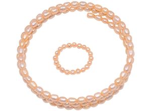 4068222162889 - Schmuckset FIRETTI Multipack Schmuck Geschenk Ring Wickelarmband Schmuck-Sets orange (apricot) Damen Brautschmuck Made in Germany - mit Süßwasserzuchtperlen