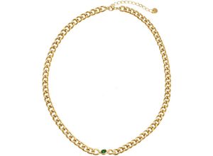 4068222170129 - Collier FIRETTI Schmuck Geschenk Halsschmuck Halskette Halsketten Gr Edelstahl Länge 47 cm Breite 7 mm goldfarben (gelbgoldfarben grün) Damen Colliers Made in Germany - mit Zirkonia (synth)