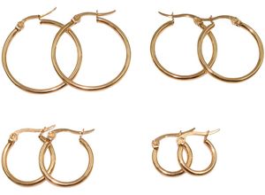 4068222170341 - Creolen-Set FIRETTI Multipack Schmuck Geschenk Ohrschmuck Ohrringe Ohrringe Gr Edelstahl goldfarben Damen Made in Germany