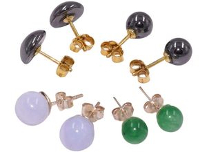 4068222171560 - Ohrstecker-Set FIRETTI Schmuck Geschenk Silber 925 Ohrschmuck Ohrringe Edelsteine Gr Silber 925 (Sterlingsilber) blau (gelbgoldfarben grau rosa schwarz blau blau) Damen Ohrstecker Made in Germany - mit Hämatit Rosenquarz Onyx Lapislazuli