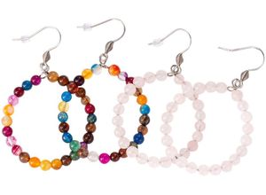 4068222173151 - Ohrhaken-Set FIRETTI Schmuck Geschenk Silber 925 Ohrschmuck Ohrringe Edelsteine Gr Silber 925 (Sterlingsilber) bunt (silberfarben rosa blau transparent rot grün gelb lila pink schwarz schwarz) Damen Ohrhaken Made in Germany - mit Rosenquarz Achat