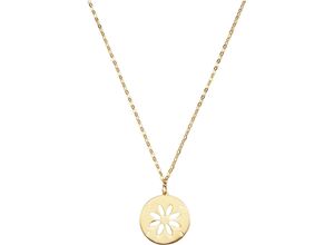 4068222177258 - Kette mit Anhänger FIRETTI Schmuck Geschenk Gold 375 Halsschmuck Halskette Kreis Blume Halsketten Gr Gelbgold 375 Länge 42 cm Breite 1 mm gelb (gelbgoldfarben) Damen Ketten mit Anhänger