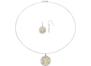 4068222177654 - Ohrring und Ketten Set FIRETTI Multipack Schmuck Geschenk Silber 925 Halskette Ohrhaken Lebensbaum Schmuck-Sets goldfarben (silberfarben gelbgoldfarben) Brautschmuck