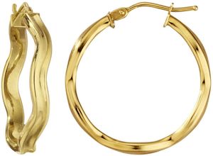 4068222177708 - Paar Creolen FIRETTI Schmuck Geschenk Gold 375 Ohrschmuck Ohrringe Welle Gr Gelbgold 375 goldfarben (gelbgoldfarben) Damen