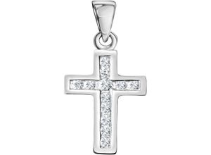 4068222179849 - Ketten-Anhänger FIRETTI Schmuck Geschenk Silber 925 Halsschmuck Anhänger Kreuz Schmuckanhänger Gr Silber 925 (Sterlingsilber) 075 g silberfarben (silberfarben kristallweiß kristallweiß) Damen Anhänger mit Zirkonia (synth)