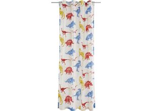 4068222180500 - Gardine LÜTTENHÜTT DINO Gr 1 weiß B135cm H145cm Polyester Polyester Baumwolle Gardinen Kindergardine einseitig mit Dinosauriern bedruckt