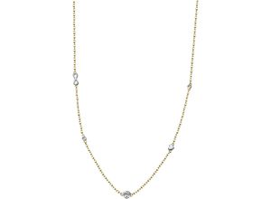 4068222194286 - Kette mit Anhänger FIRETTI Schmuck Geschenk Silber 925 Halsschmuck Bicolor Solitär Herz Infinity Halsketten Gr Silber 925 (Sterlingsilber) Länge 45 cm Breite 13 mm goldfarben (silberfarben gelbgoldfarben kristallweiß) Damen mit Zirkonia (synth)